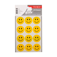 Tanex - Pegatinas  de cara sonriente grandes amarillas (2 x 12 piezas) TNX-313 404127