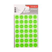 Tanex - Pegatinas de cara sonriente pequeñas verde neón (2 x 35 unidades) 404131