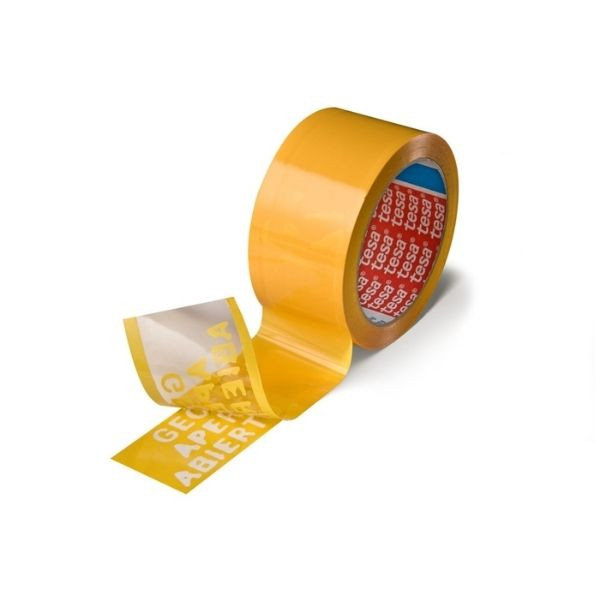 Tesa 64007 Cinta para Precintado a Prueba de Manipulaciones 50mm x 50 Metros - Amarillo 203403 - 1
