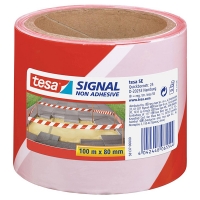 Tesa Cinta de barrera roja/blanca 80 mm x 100 m 202258