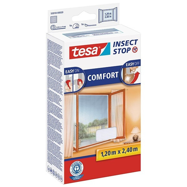 Tesa Insect Stop Comfort mosquitera para ventana (120 x 240 cm, blanca) STE00011 - 1
