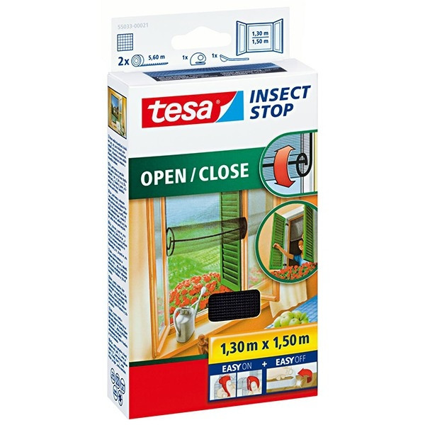Tesa Insect Stop confort Mosquitera  apertura/cierre (130 x 150 cm, negra)