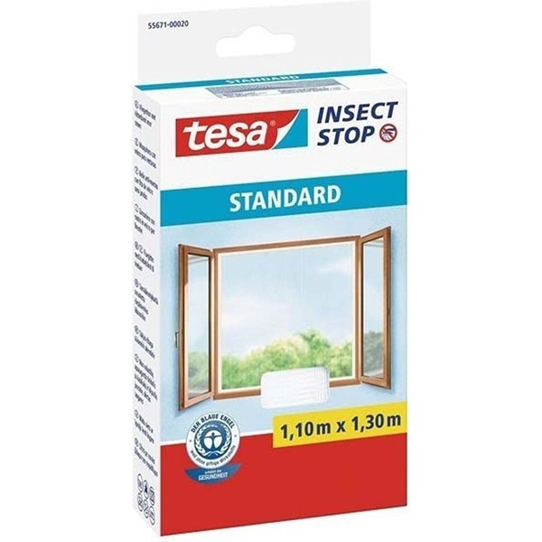 Tesa Insect Stop mosquitera para ventana estándar (110 x 130 cm, blanca) 55671-00020-03 STE00019 - 1