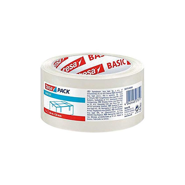 Tesa Pack Basic Cinta de embalaje transparente 50 mm x 66 m (1 rollo) 58570-00000-00 426286 - 1