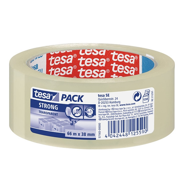 Tesa Pack Strong Cinta de embalaje transparente 38 mm x 66 m - 1 rollo