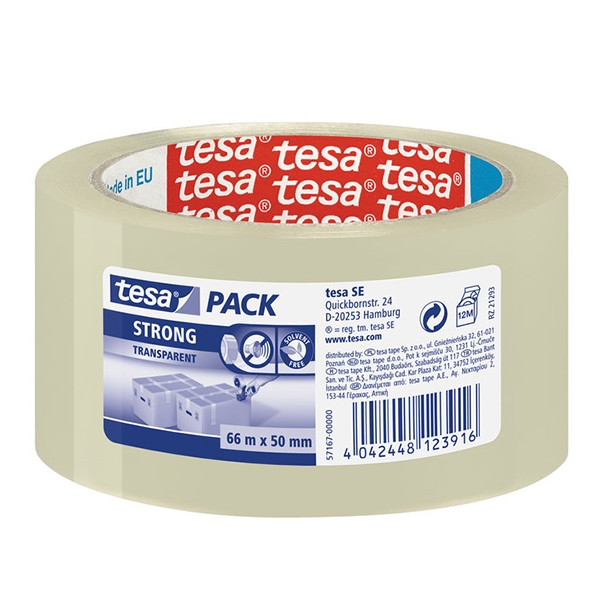 Tesa Pack Strong Cinta de embalaje transparente 50 mm x 66 m - 1 rollo 202330 - 1