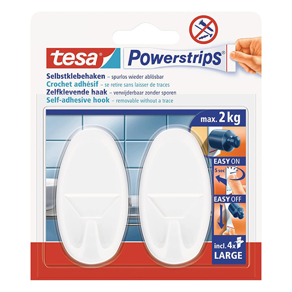 Tesa gancho autoadhesivo blanco 2 kg (2 unidades)