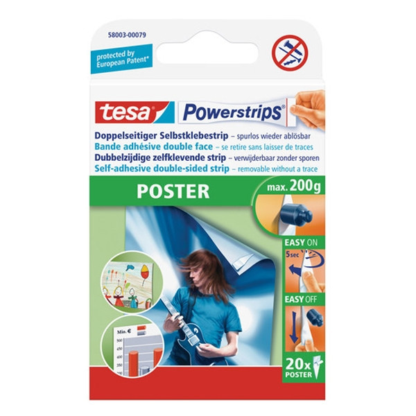 Tesa poster de tiras adhesivas powerstrips (20 unidades) 202267 - 1