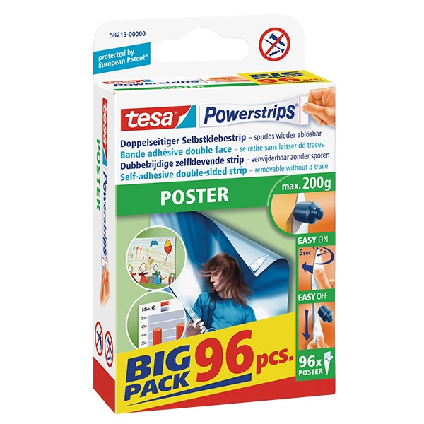 Tesa poster de tiras adhesivas powerstrips (96 unidades) 58213 58213-00000-03 202268 - 1