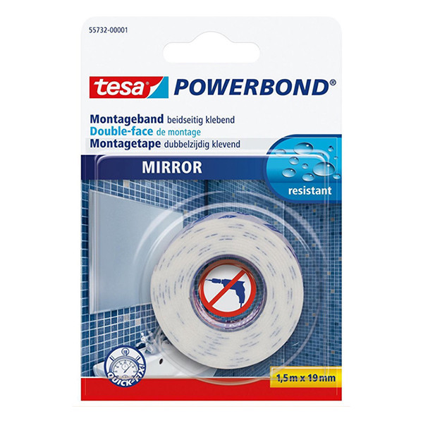 Tesa powerbond cinta de montaje para espejos 19 mm x 1,5 m
