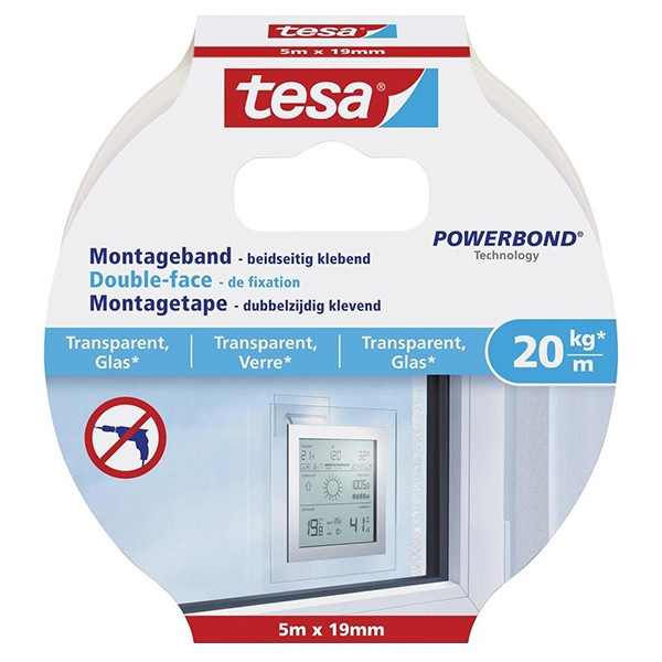 Tesa powerbond cinta de montaje transparente 19 mm x 5 m
