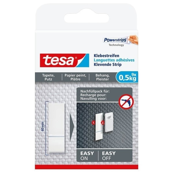 Tesa recambio de tiras adhesivas para superficies sensibles 0,5 kg (9 unidades) 202360 - 1