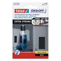 Tesa tiras de velcro extra fuertes negras 50 mm x 10 cm (2 unidades) 55228-00 202347