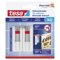 Tesa tornillo adhesivo ajustable para azulejos y metal 3 kg (2 unidades) 77765-00000-00 202315