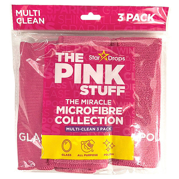 The Pink Stuff Paño de limpieza de microfibra rosa (3 piezas)  SPI00065 - 1