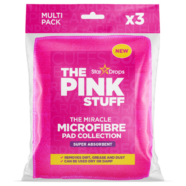 The Pink Stuff paños limpiadores absorbentes de microfibra rosa (3 unidades)  SPI00063 - 1