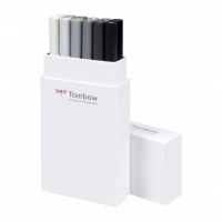 Tombow Rotuladores de pincel de color gris (12 unidades) 241517