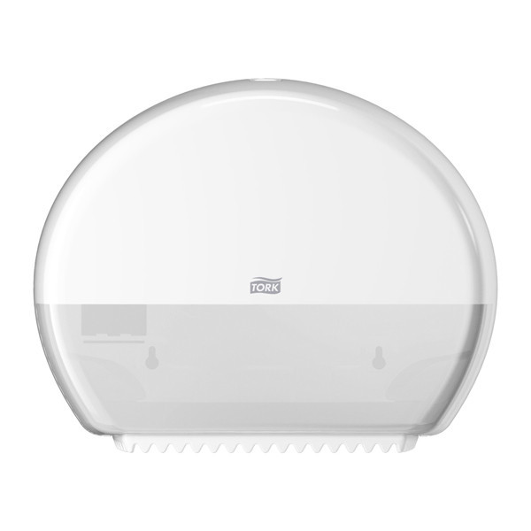 Tork T2 Mini Jumbo 555000 Dispensador para papel higiénico | blanco STO00222 - 1