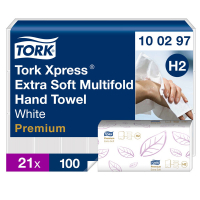 Tork Xpress® 100297 Toallas de mano de 2 capas | 21 paquetes |Tork H2 STO00040
