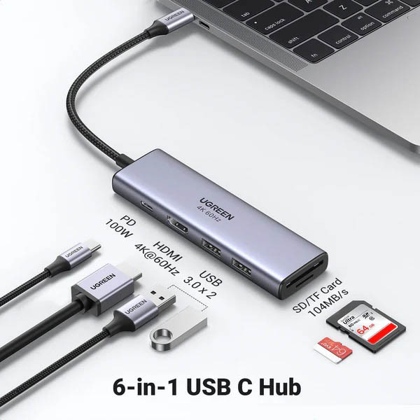 Ugreen Hub CM511 USB-C HDMI 1x (6 en 1) 828636 - 2