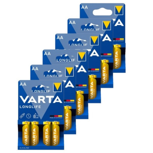 Varta Longlife AA / MN1500 / LR06 Pilas alcalinas 24 unidades AVA00173 - 1