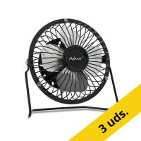 Ventilador de Mesa USB 10 cm Negro | Pack 3 uds