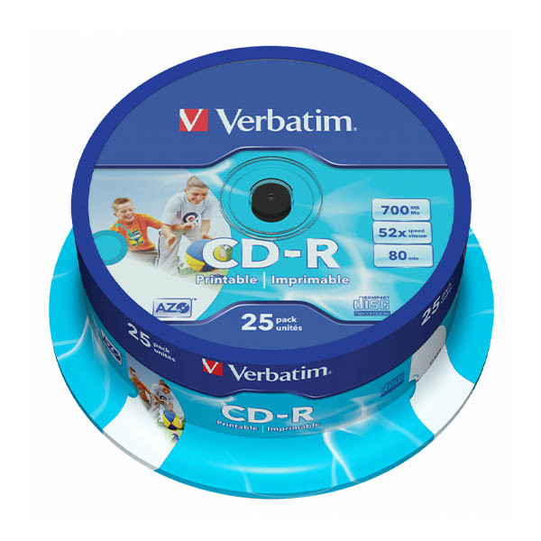 Verbatim CD-R Super Azo Bobina 25 700Mb - CD imprimible Verbatim 500261 - 1