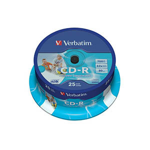 Verbatim CD-R Super Azo Bobina 25 700Mb - CD imprimible Verbatim VER43439 500261 - 1