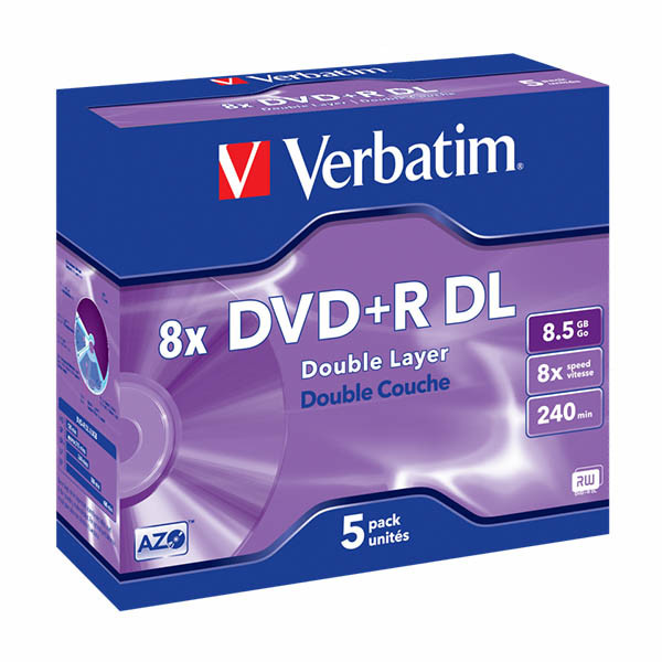 Verbatim DVD+R Doble Capa - 5 unidades 090157 - 1