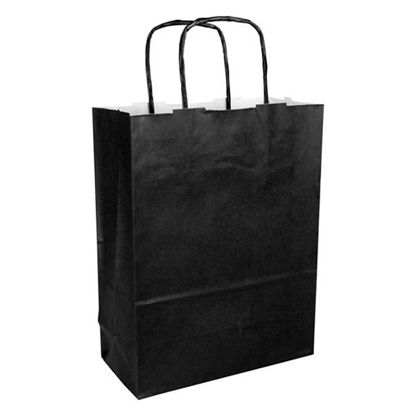 Bolsa de papel negra 180 x 240 x 80 mm (100 unidades)
