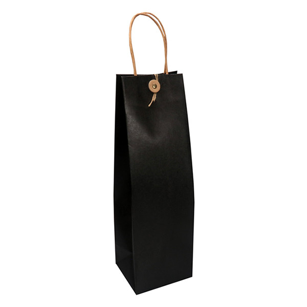Bolsa de papel para botellas de vino con cierre negro (10 unidades) 402887 - 1