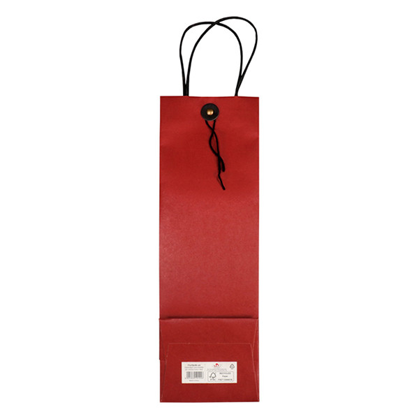 Bolsa de papel para botellas de vino con cierre rojo (10 unidades) 402888 - 2