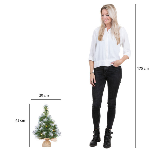 Norton Árbol de Navidad artificial nevado de 45 cm con 10 luces LBB00099 - 3