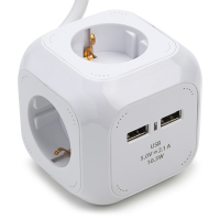 White label Regleta Nedis con 4 enchufes y USB color blanco (1,5 metros) EXSOC415UFWT K150305400
