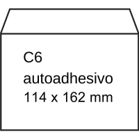 Sobre blanco exclusivo | 114 x 162 mm | adhesivo | C6 | 50 unidades 209175