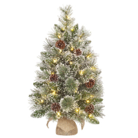 Vandans árbol de Navidad artificial efecto nieve con 20 luces 60 cm LBB00104