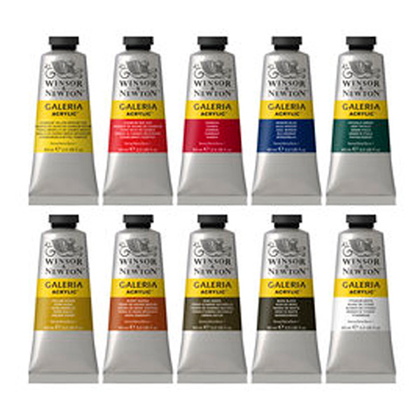 Winsor & Newton Galeria Tubos de pintura acrílica de 60 ml (10 unidades) 410182 - 2