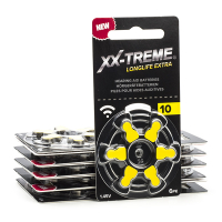 XX-TREME Longlife Extra 10 / PR70 / Amarillas pilas para audífonos 60 unidades (marca 123tinta)  A1200016