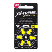 XX-TREME Longlife Extra 10 / PR70 / Amarillas pilas para audífonos 6 unidades (marca 123tinta) 10A 10AE 10DS 10HP 10MF A1200021