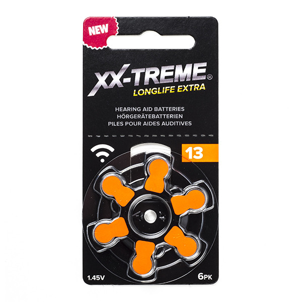 XX-TREME Longlife Extra 13 / PR48 / Naranja pilas para audífonos 6 unidades (marca 123tinta) 13A 13HP 13SA 7000ZD AC13 A1200019 - 1