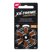 XX-TREME Longlife Extra 312/PR41/Marrón pilas para audífonos 6 unidades (marca 123tinta) 12A 312A 312AE 312DS 312HPX A1200018