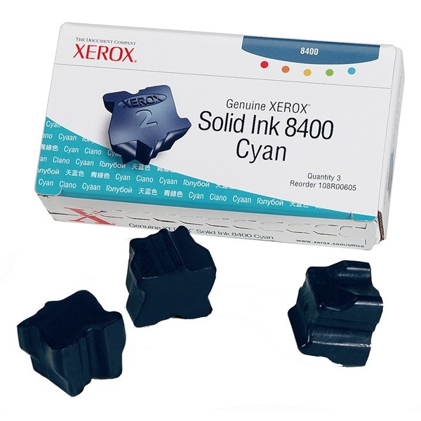 Xerox 108R00605 tinta sólida cian 3 unidades (original) 108R00605 046727 - 1