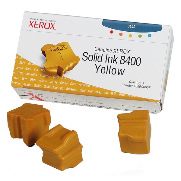 Xerox 108R00607 tinta sólida amarilla 3 unidades (original) 108R00607 046729 - 1