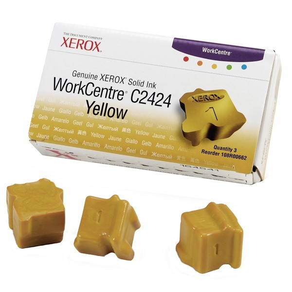 Xerox 108R00662 tinta solida amarilla 3 unidades (original) 108R00662 047025 - 1