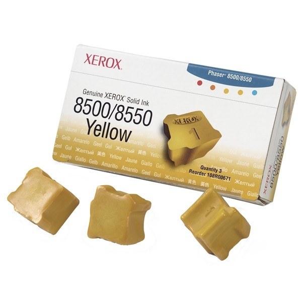 Xerox 108R00671 tinta sólida amarilla 3 unidades (original) 108R00671 046930 - 1
