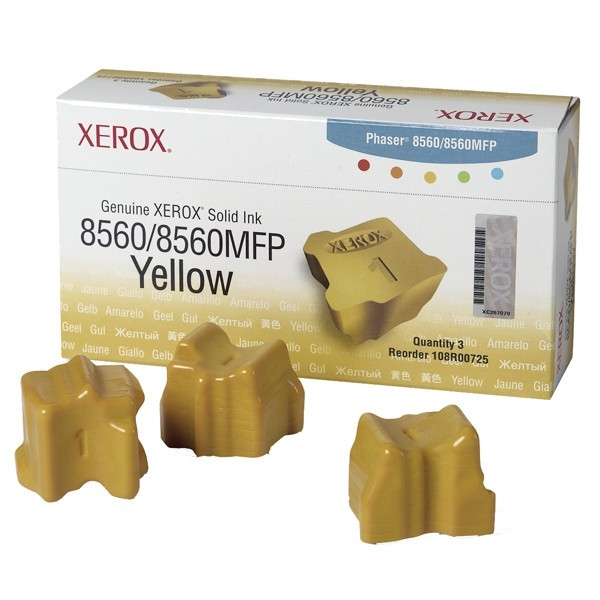 Xerox 108R00725 tinta solida amarilla 3 unidades (original) 108R00725 047222 - 1