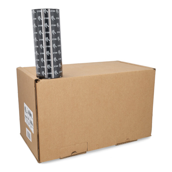 Zebra 2100 cinta de cera (02100BK17445) 174 mm x 450 m | 12 unidades (original) 141094 - 1