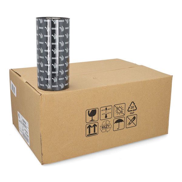 Zebra 2300 cinta de cera (02300BK15645) 156 mm x 450 m | 12 unidades (original) 141070 - 1