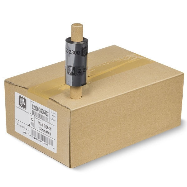 Zebra 2300 cinta de cera (02300GS06407) 64 mm x 74 m | 12 unidades (original)