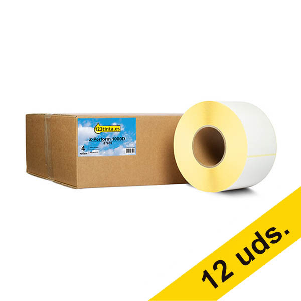 Zebra Z-Perform 1000D (87809) etiquetas 102 x 152 mm (marca 123tinta) | Pack 3 x 4 rollos 089285 - 1